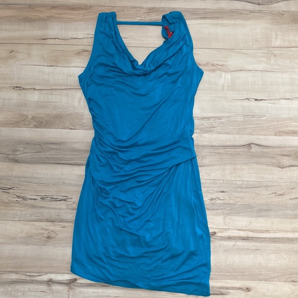 NWT RED Saks Fifth Avenue Womens M Teal Dress. So comfy and flattering. - Picture 9 of 12